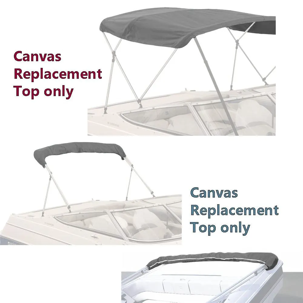 3 Bow Bimini Tops Replacement Canvas Cover (Canvas Only) Gray