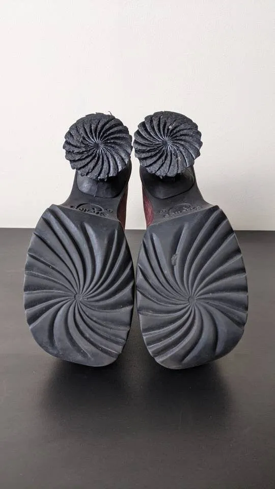 90s Shellys High Heel Boots with Fluted Chunky Heels, Goth Club Kid, Womens UK Size 6, EU 39