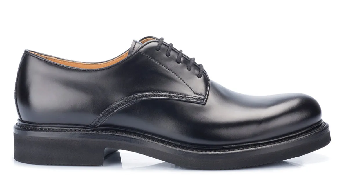 911 Alberto Derby Calfskin Leather Black Rubber