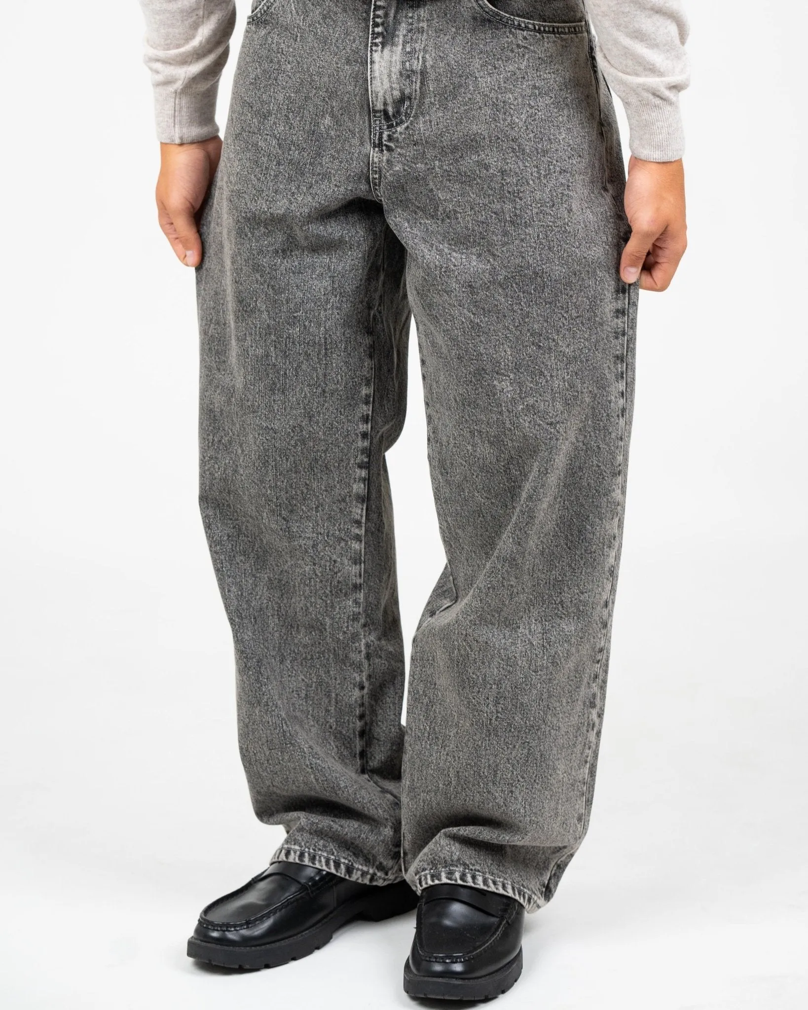 Baggy Denim Jeans Washed Grey