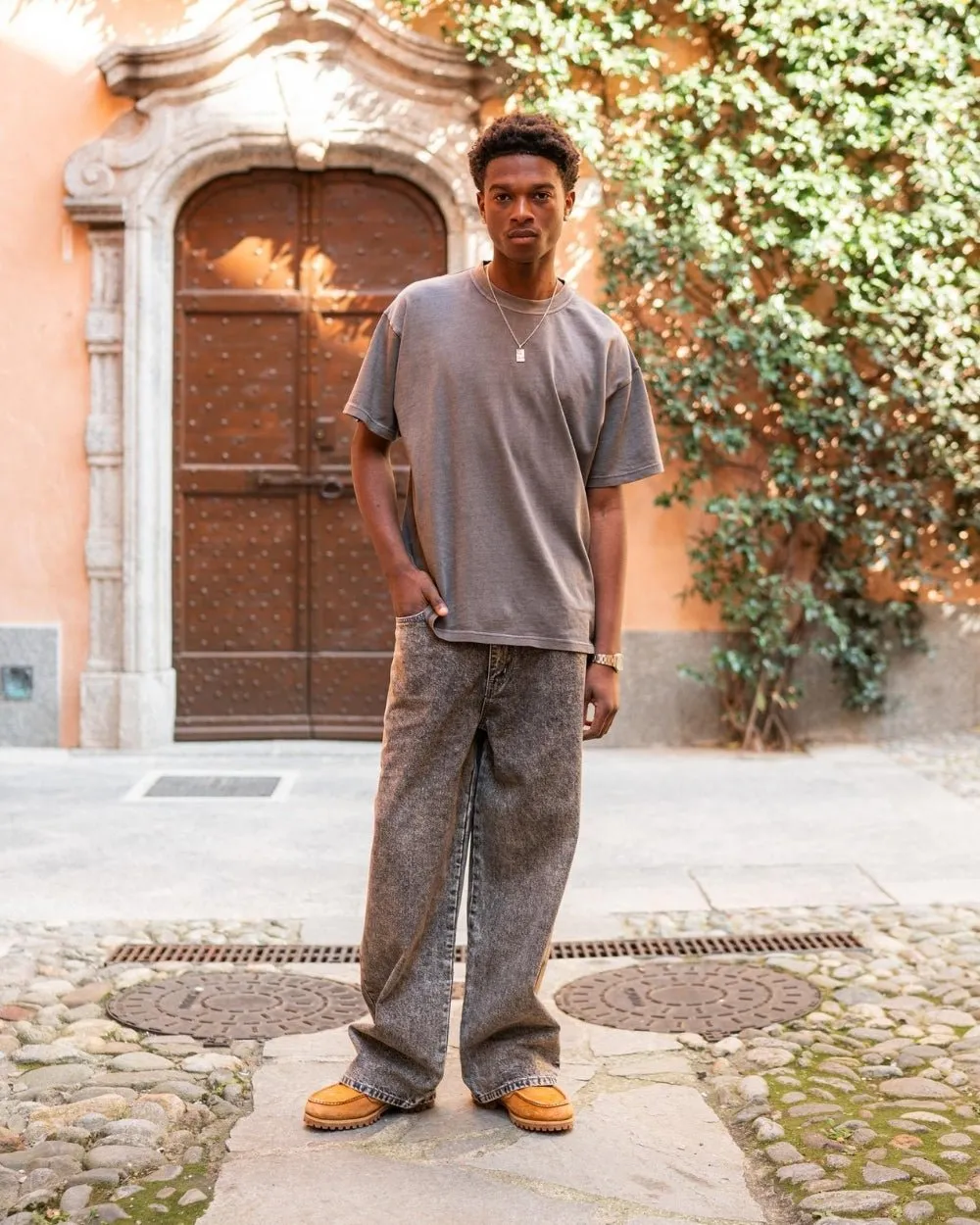 Baggy Denim Jeans Washed Grey