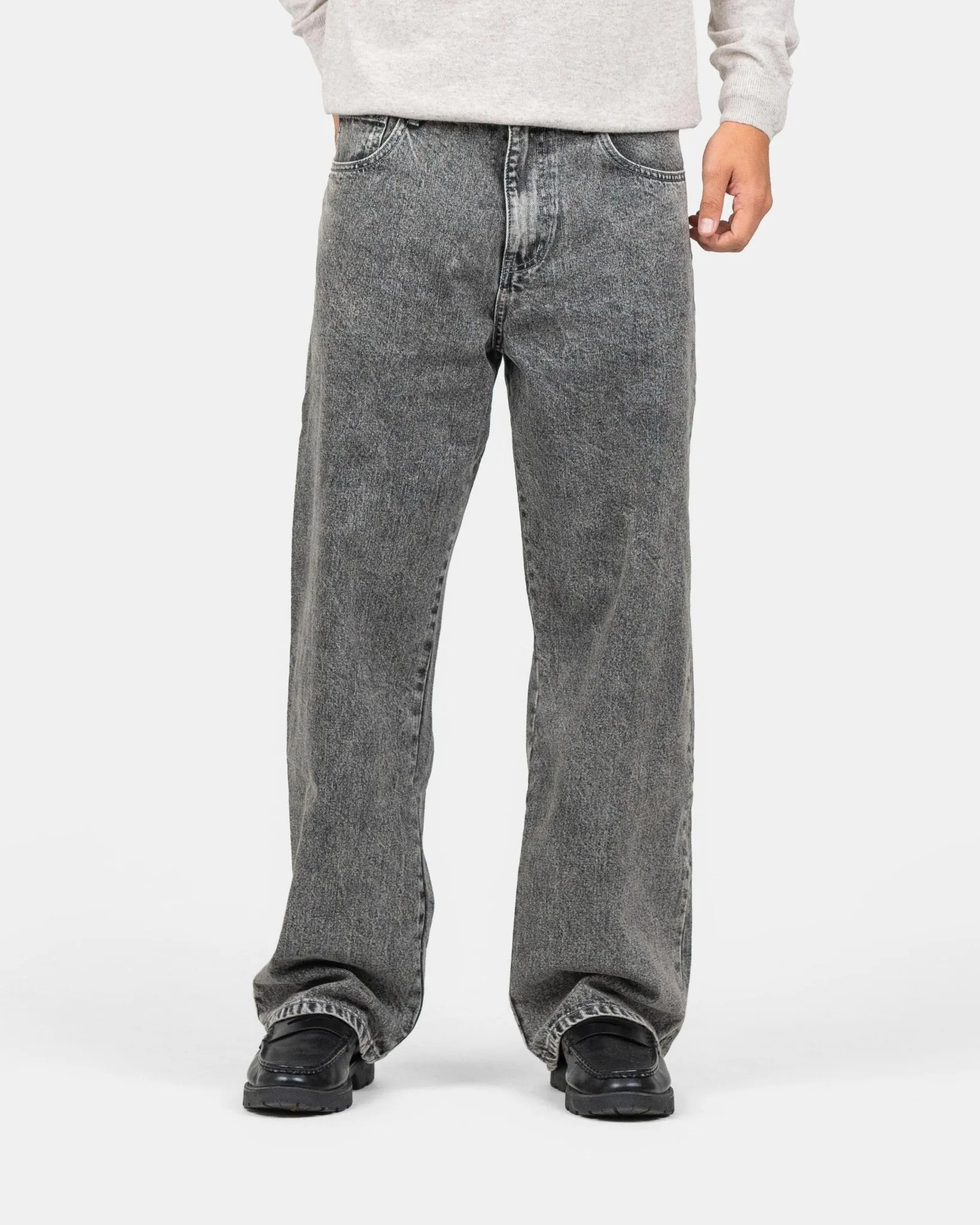 Baggy Denim Jeans Washed Grey