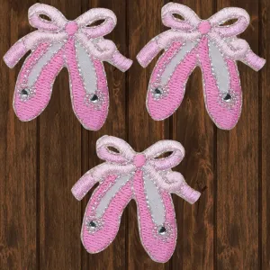 Ballet Dance Slippers Embroidered Patch — 3-Pack — Iron On