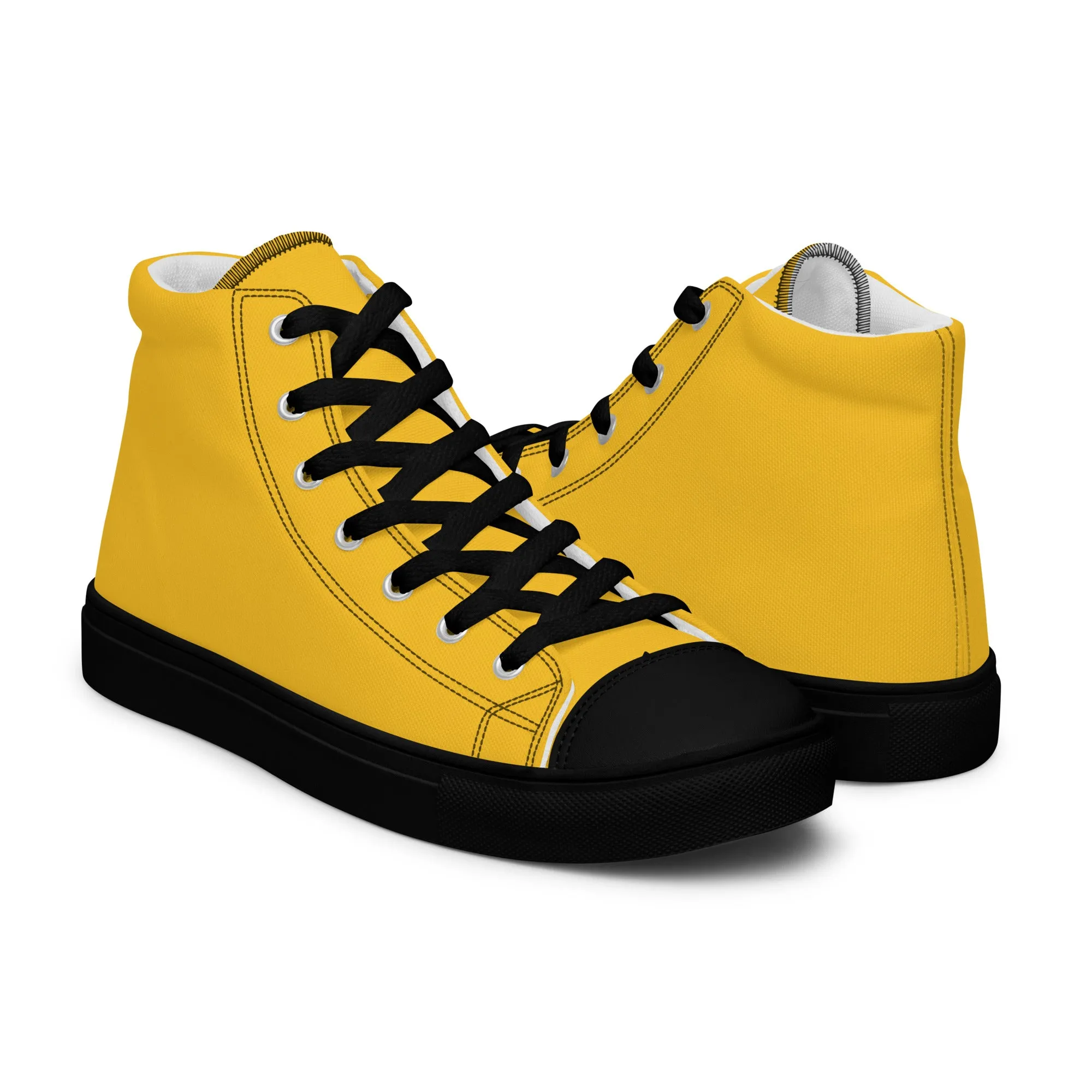 Banana Black - Sustainably Made Men's High Top Canvas Shoes