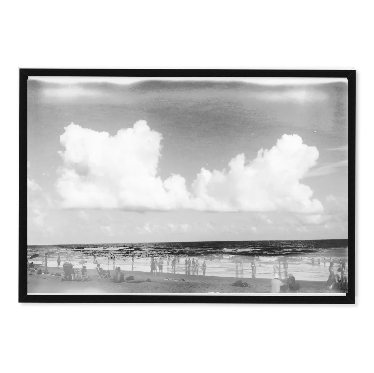 Beach Black   White Photograph