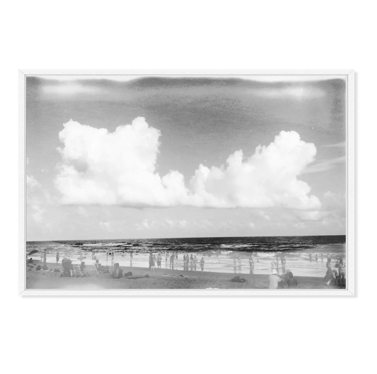 Beach Black   White Photograph