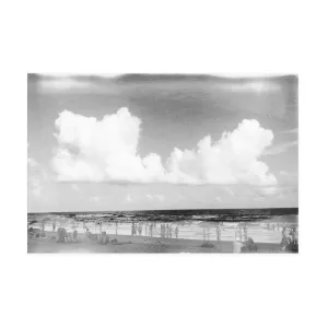 Beach Black   White Photograph