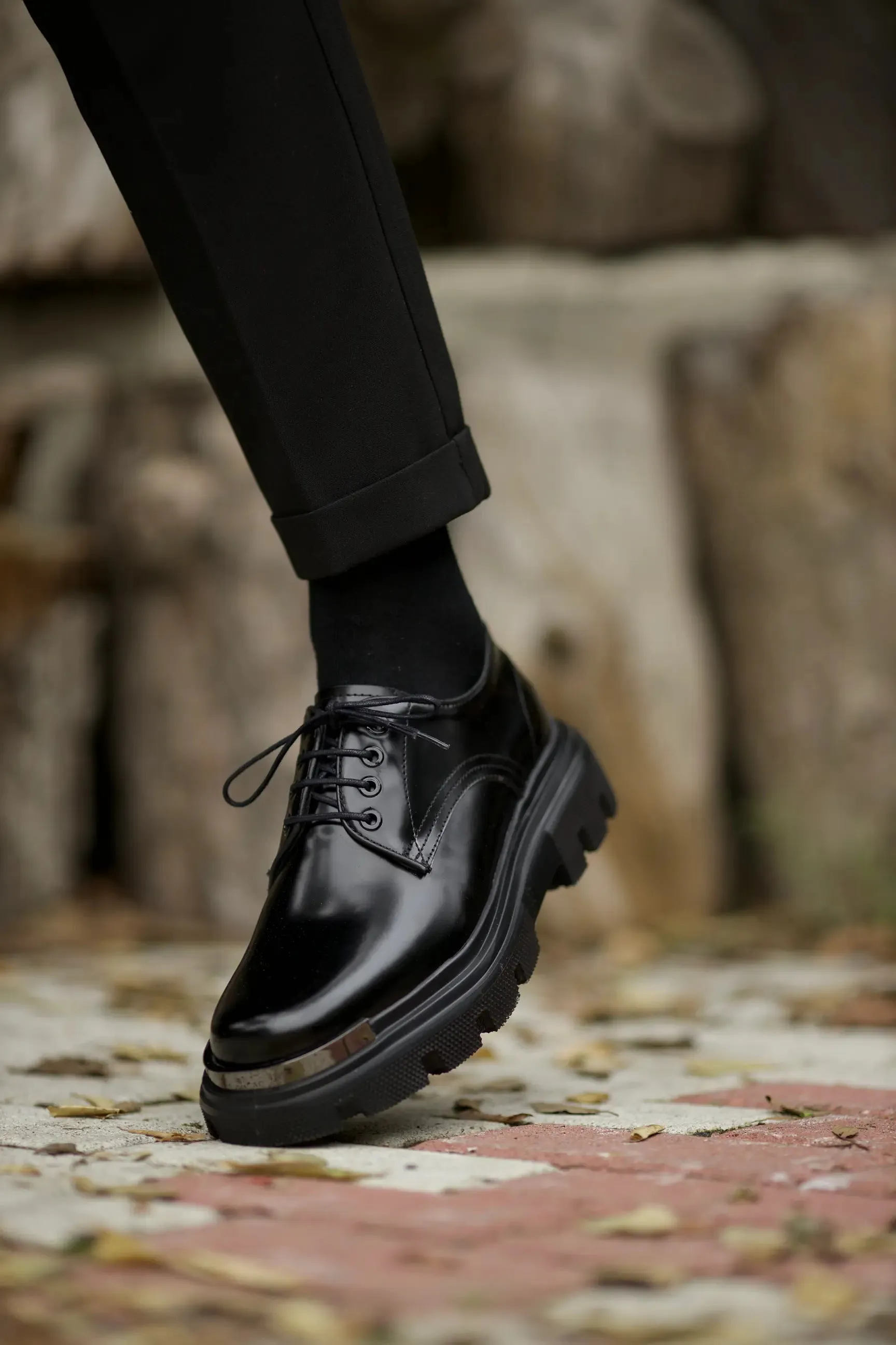 Black Calf Derby Laces Chunky Exclusive