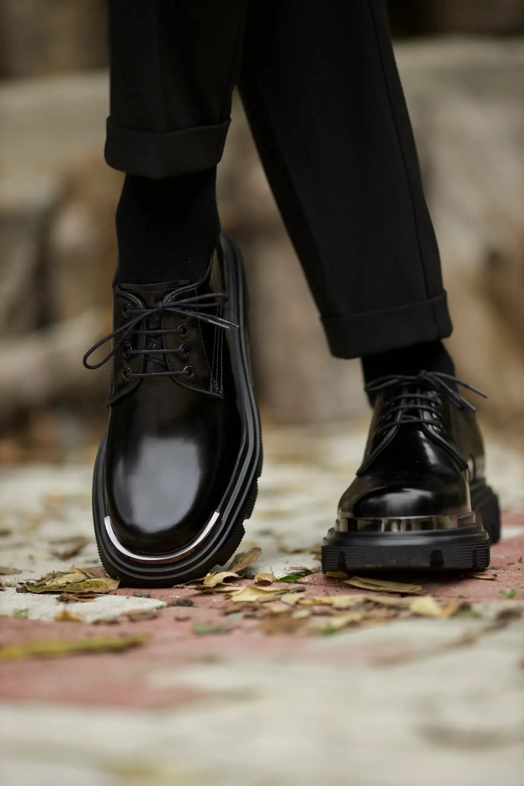 Black Calf Derby Laces Chunky Exclusive