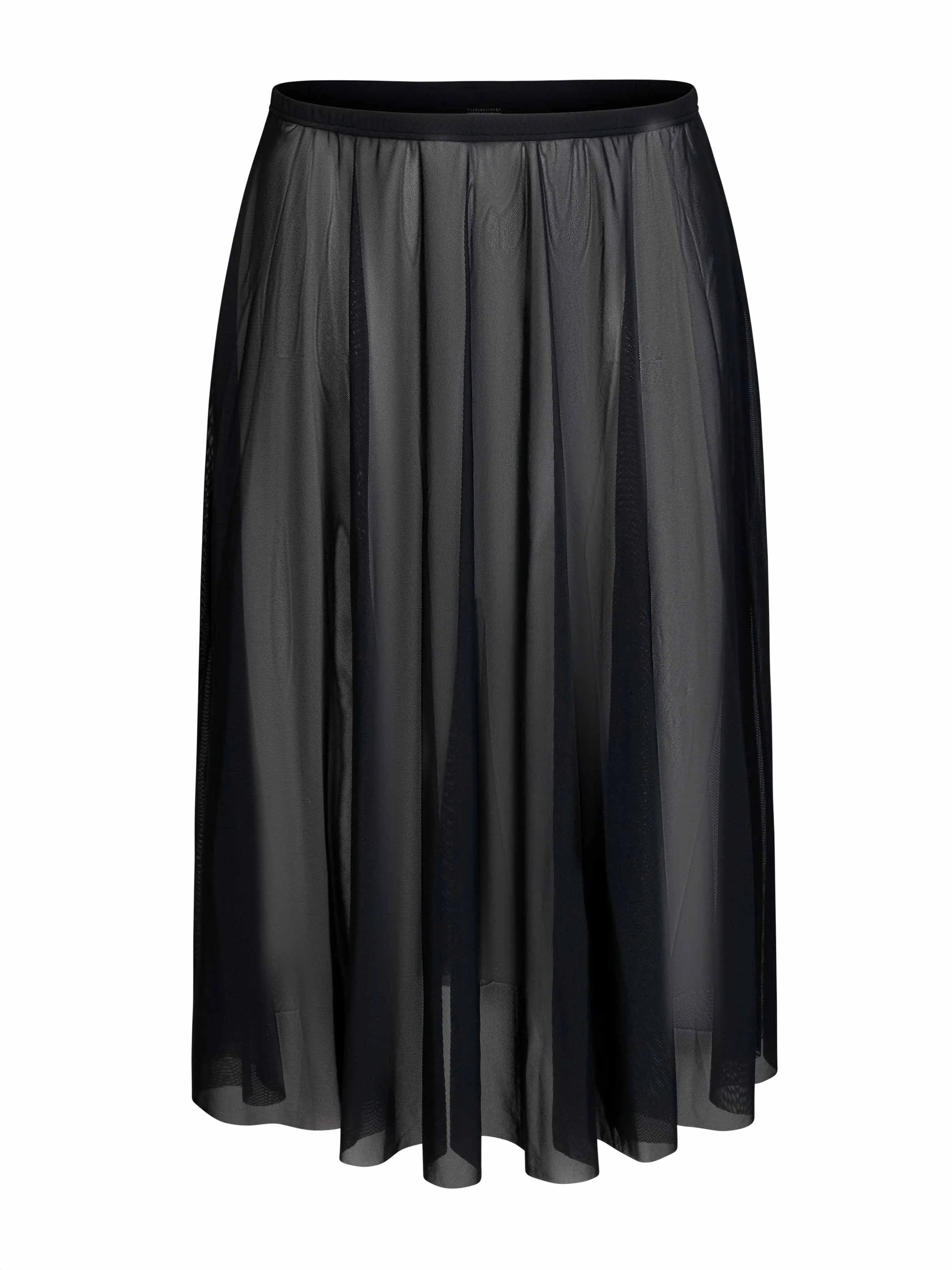 Black Long Mesh Skirt