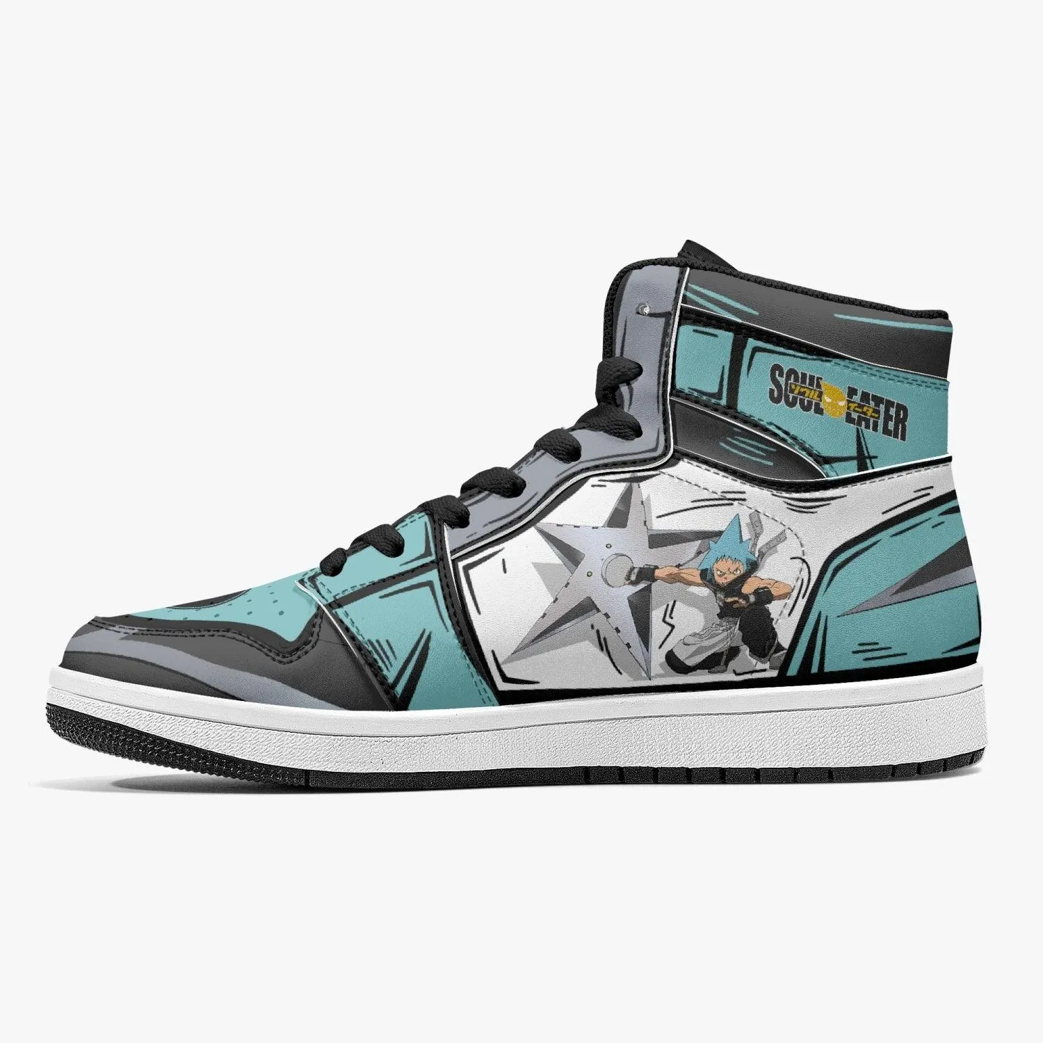Black Star Soul Eater Mid 1 Basketball Shoes