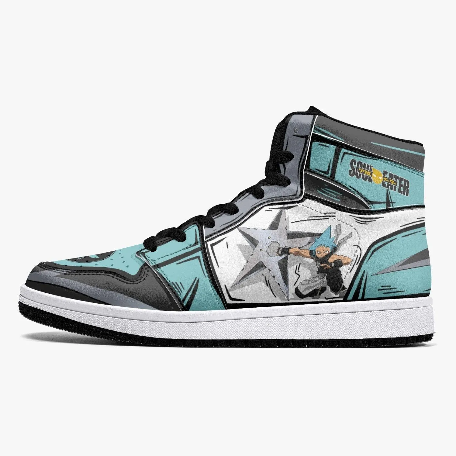 Black Star Soul Eater Mid 1 Basketball Shoes