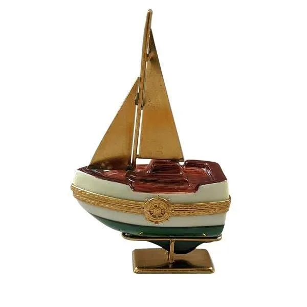 Brass Sails Sailboat with Removable Anchor Stand