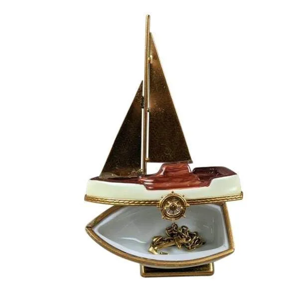 Brass Sails Sailboat with Removable Anchor Stand