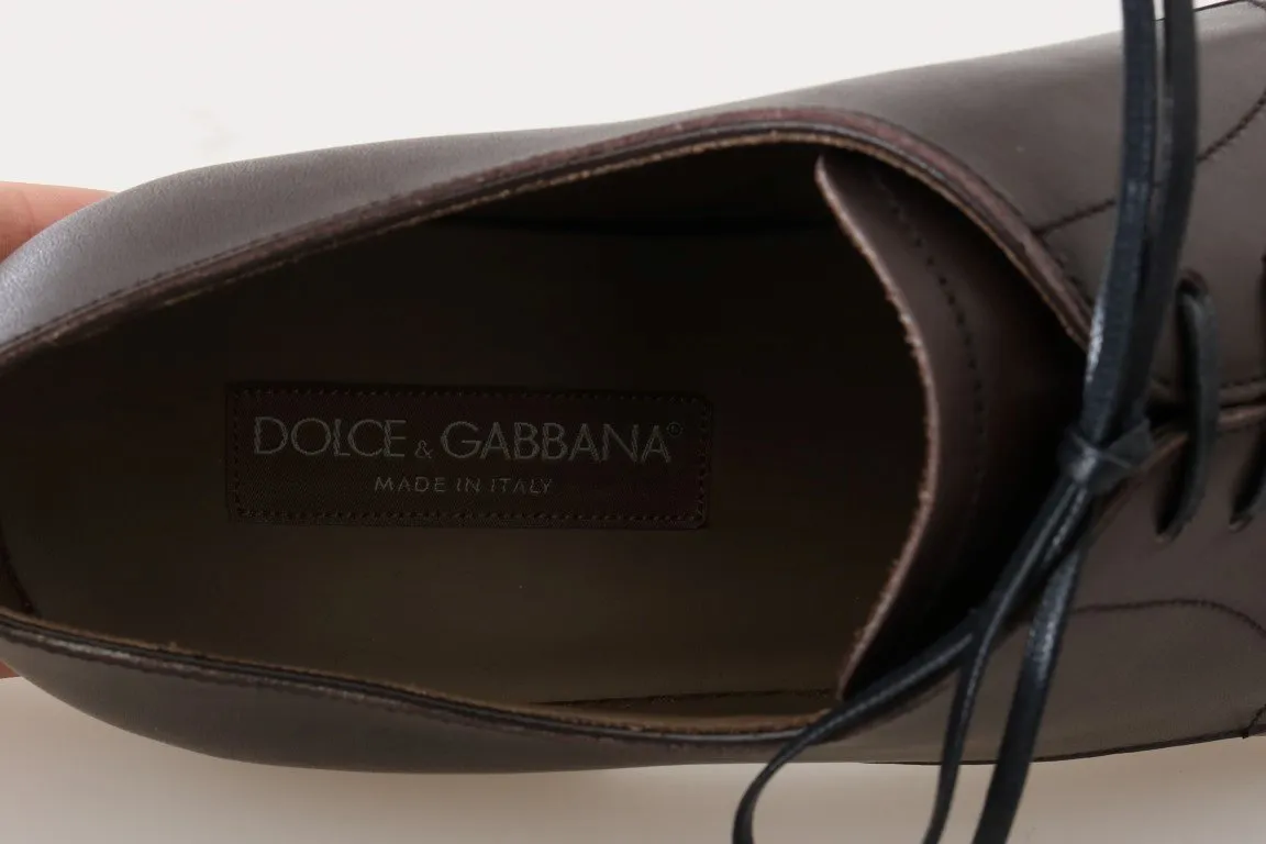 Brown Leather Dress Formal Derby Shoes