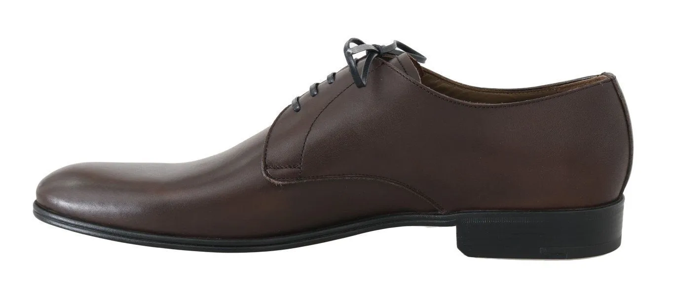 Brown Leather Dress Formal Derby Shoes