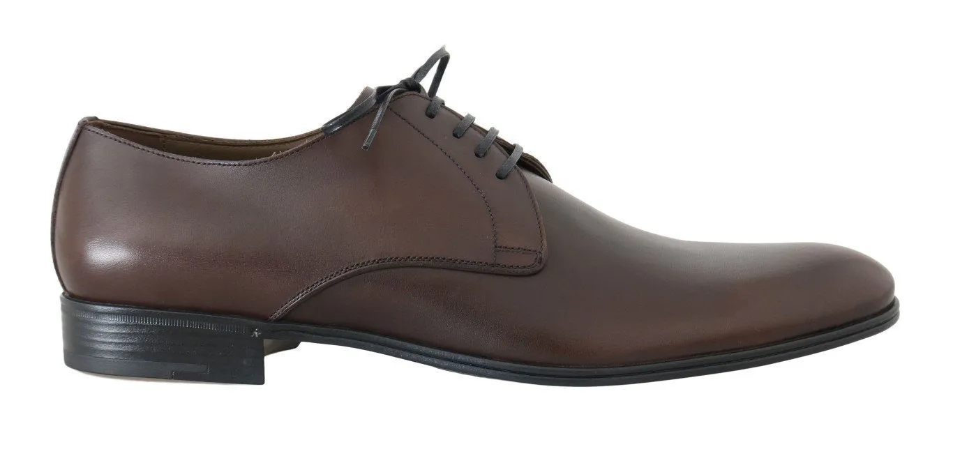 Brown Leather Dress Formal Derby Shoes