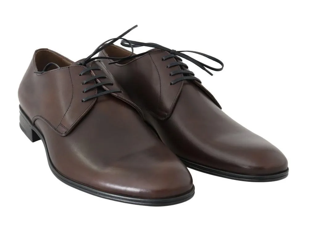 Brown Leather Dress Formal Derby Shoes