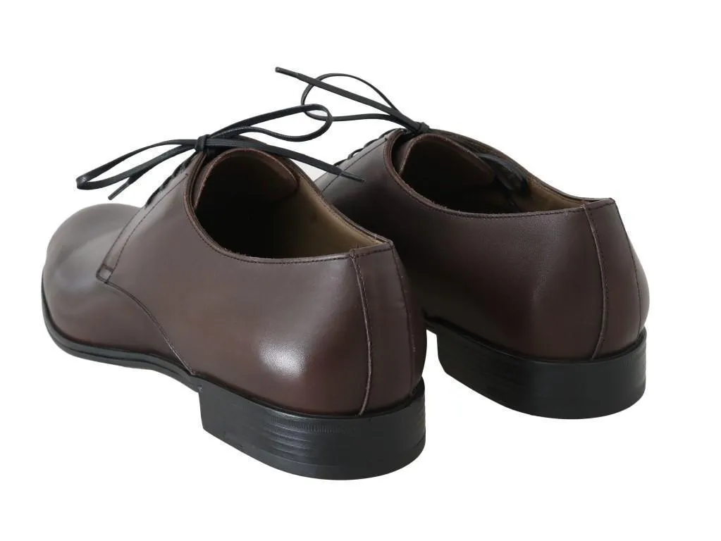 Brown Leather Dress Formal Derby Shoes