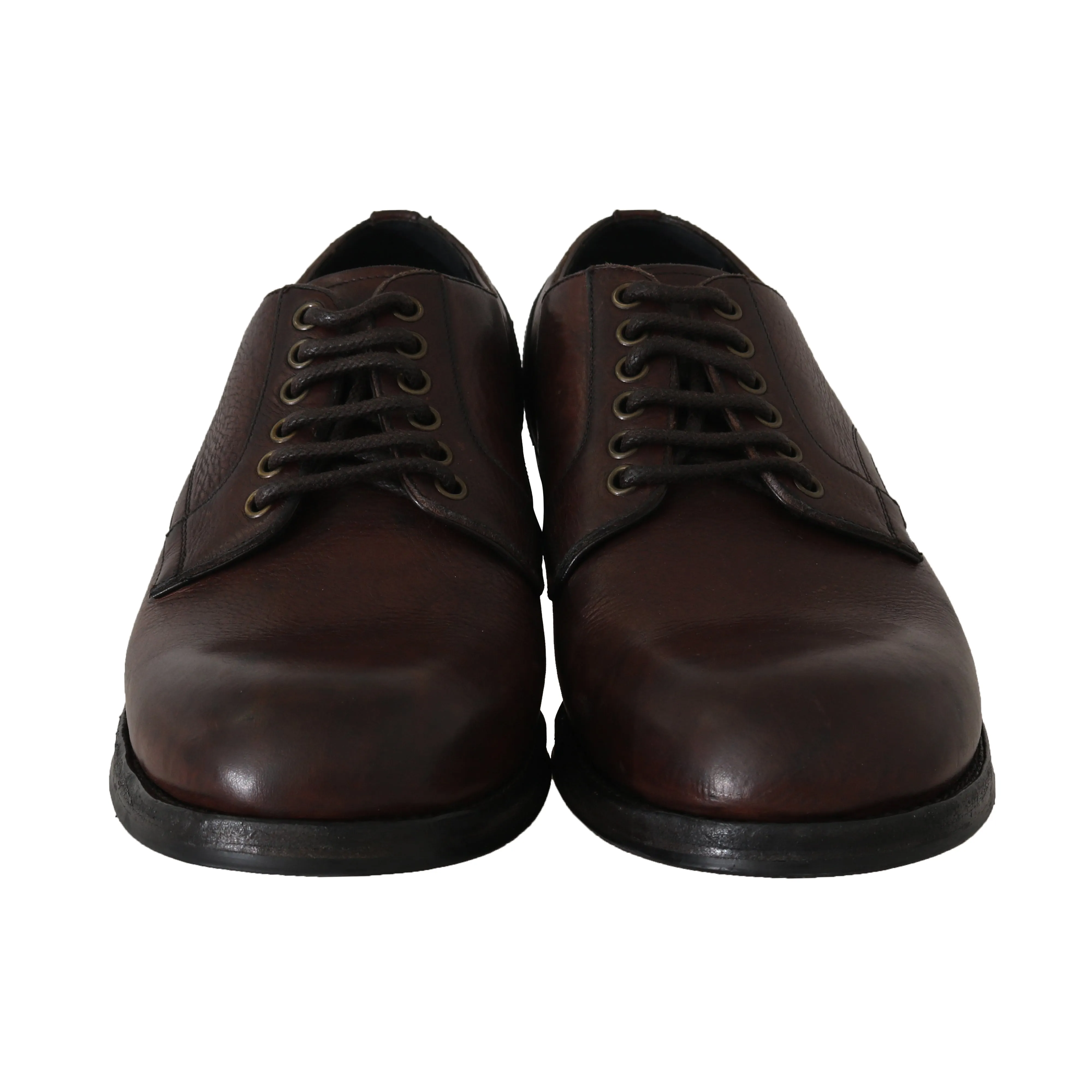 Brown Leather Laceups Derby Laceups Shoes