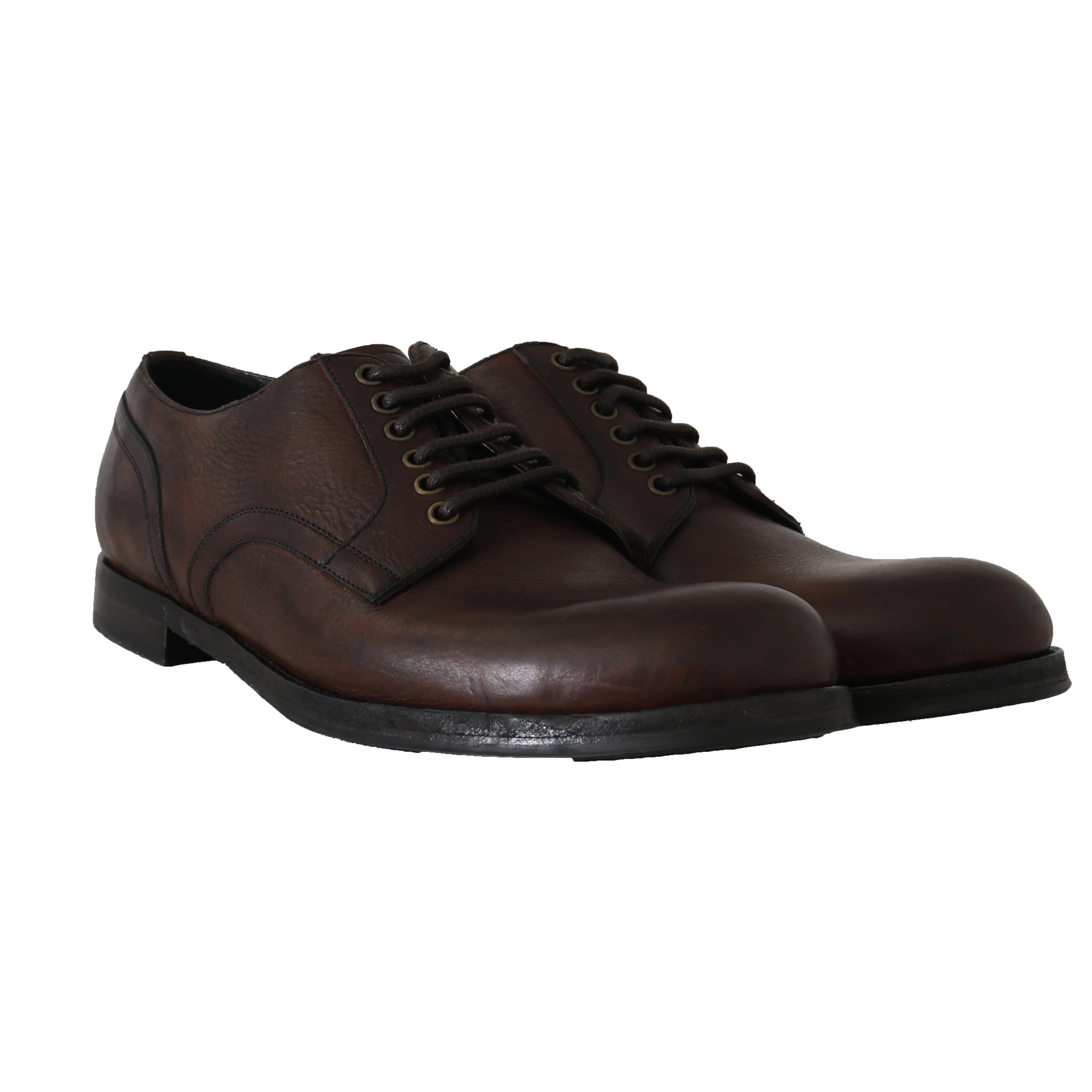 Brown Leather Laceups Derby Laceups Shoes
