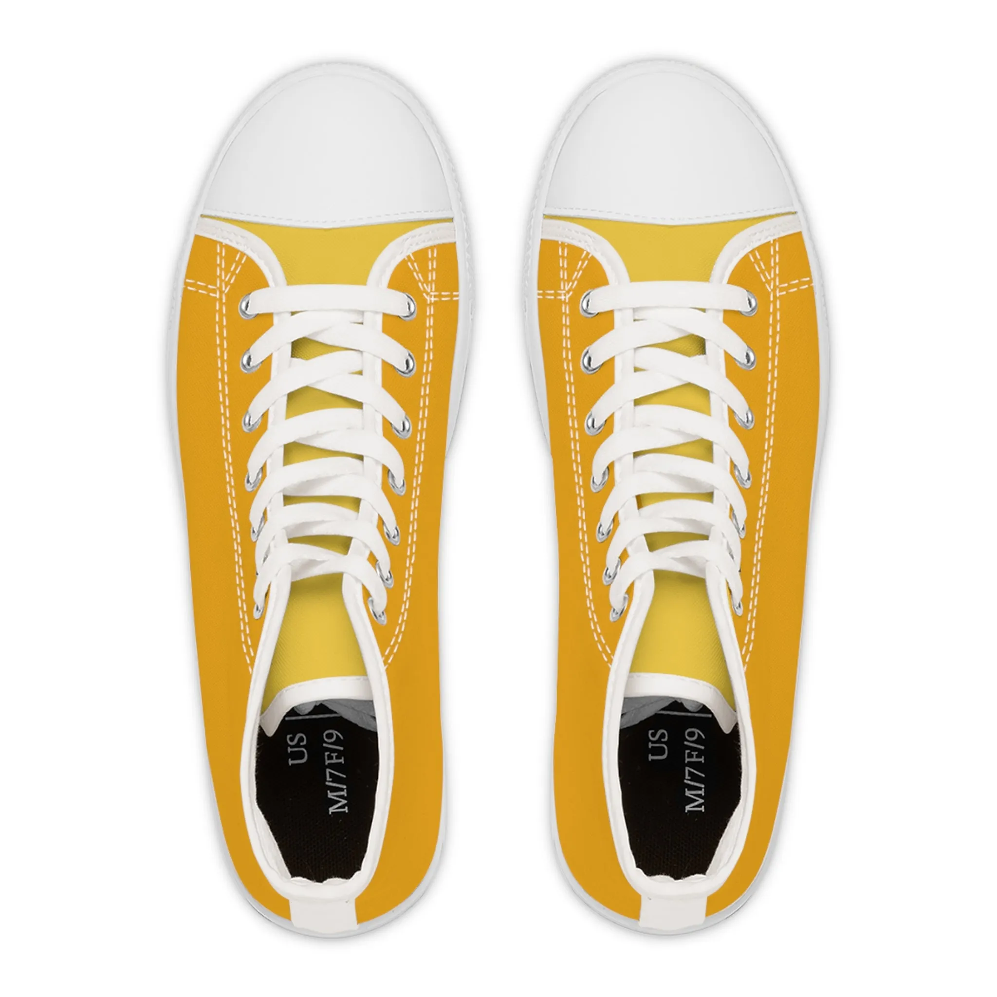 Buttercup Ladies' Two-Tone High Top Sneakers - Golden Hues, Effortless Elegance – Where Yellow Meets Gold!