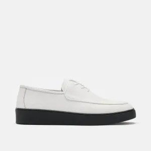 Cannes White/Black Leather Lace-Up Sneakers