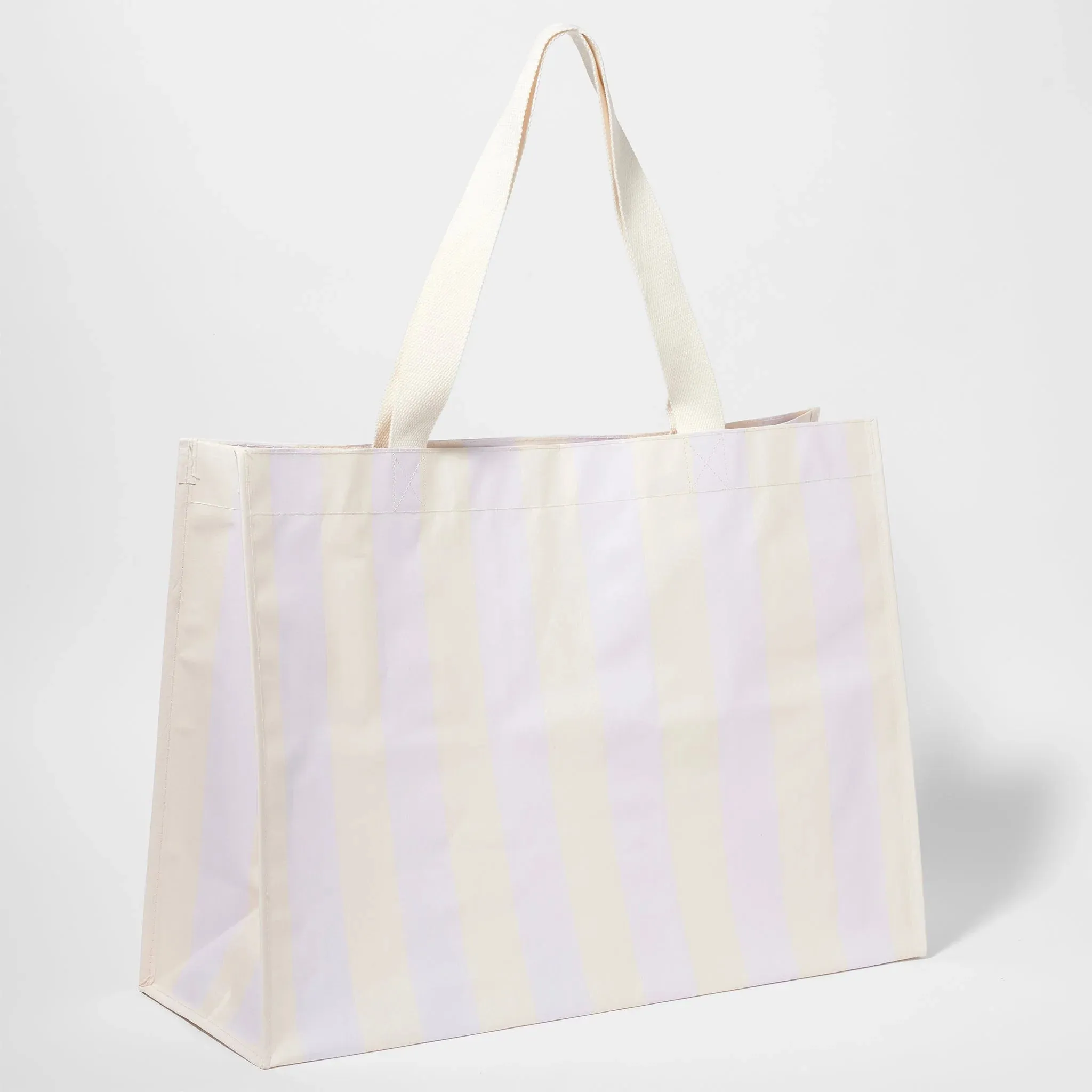 CARRYALL BEACH BAG - RIO SUN PASTEL LILAC STRIPE