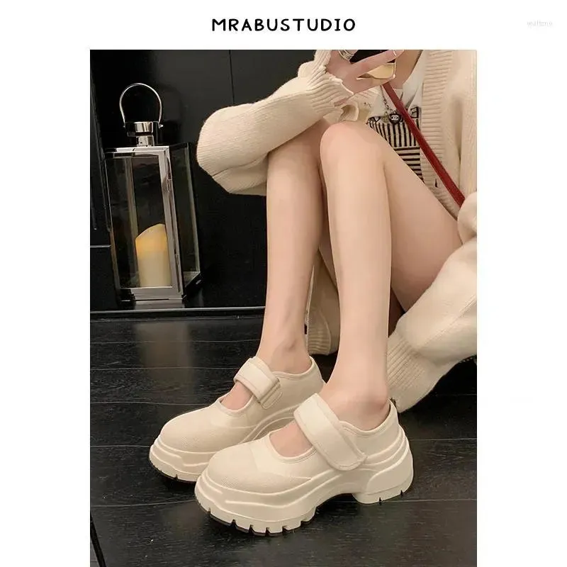 Casual Shoes  Retro Thick Soled Canvas Mary Jane For Women Fashion Sports Style Zapatos De Mujer