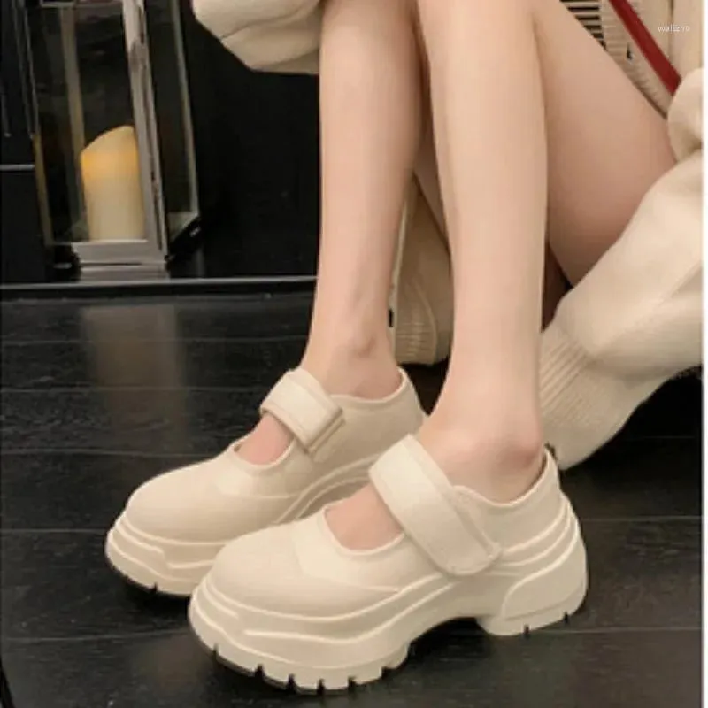 Casual Shoes  Retro Thick Soled Canvas Mary Jane For Women Fashion Sports Style Zapatos De Mujer