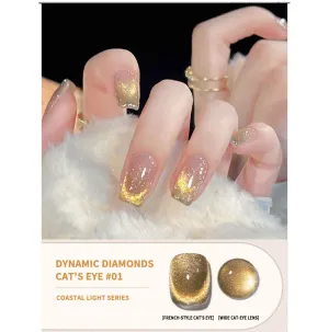 Cat Eye Nail Polish Glitter Design Coastal Light Series