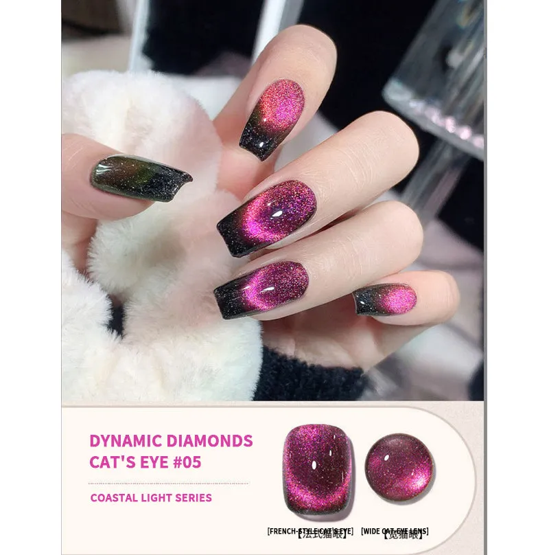 Cat Eye Nail Polish Glitter Design Coastal Light Series