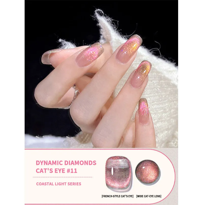 Cat Eye Nail Polish Glitter Design Coastal Light Series