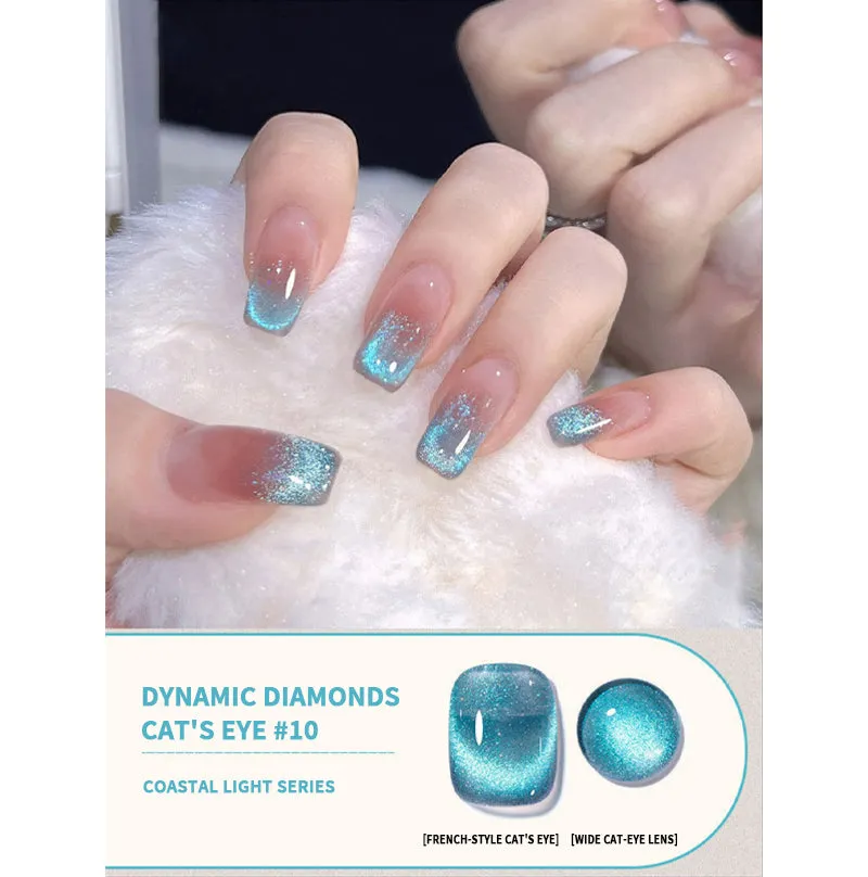 Cat Eye Nail Polish Glitter Design Coastal Light Series