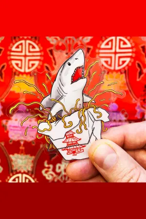 Chomp Mein Shark Clear Sticker
