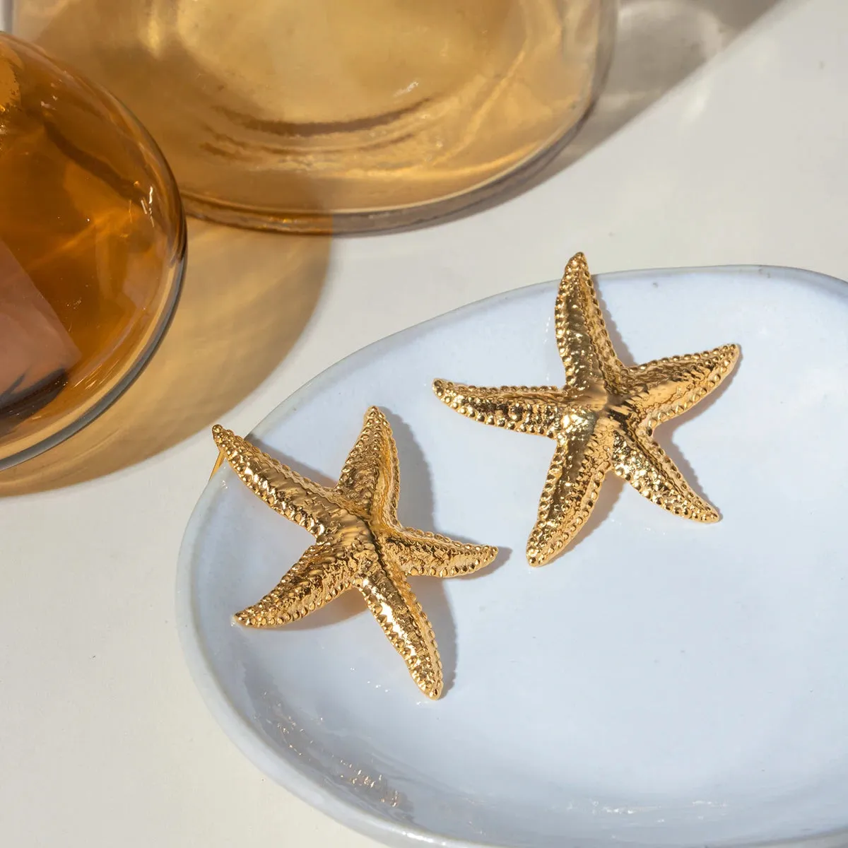 Elegant Starfish Stud Earrings