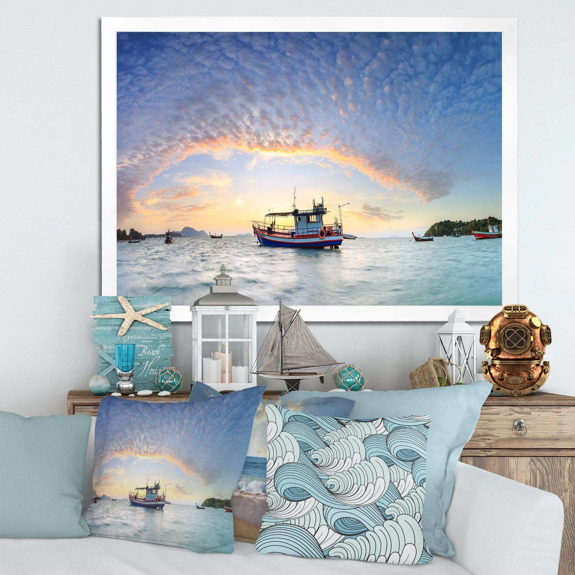 Fishing Boat at Phuket Sunrise Beach
