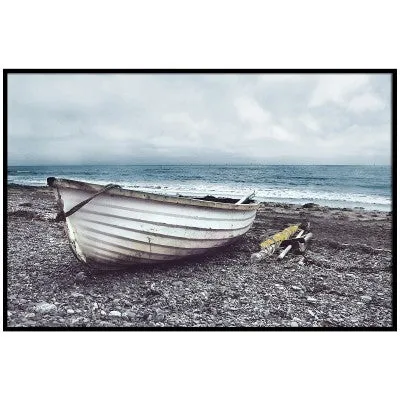 Framed Canvas - Beached Row Boat