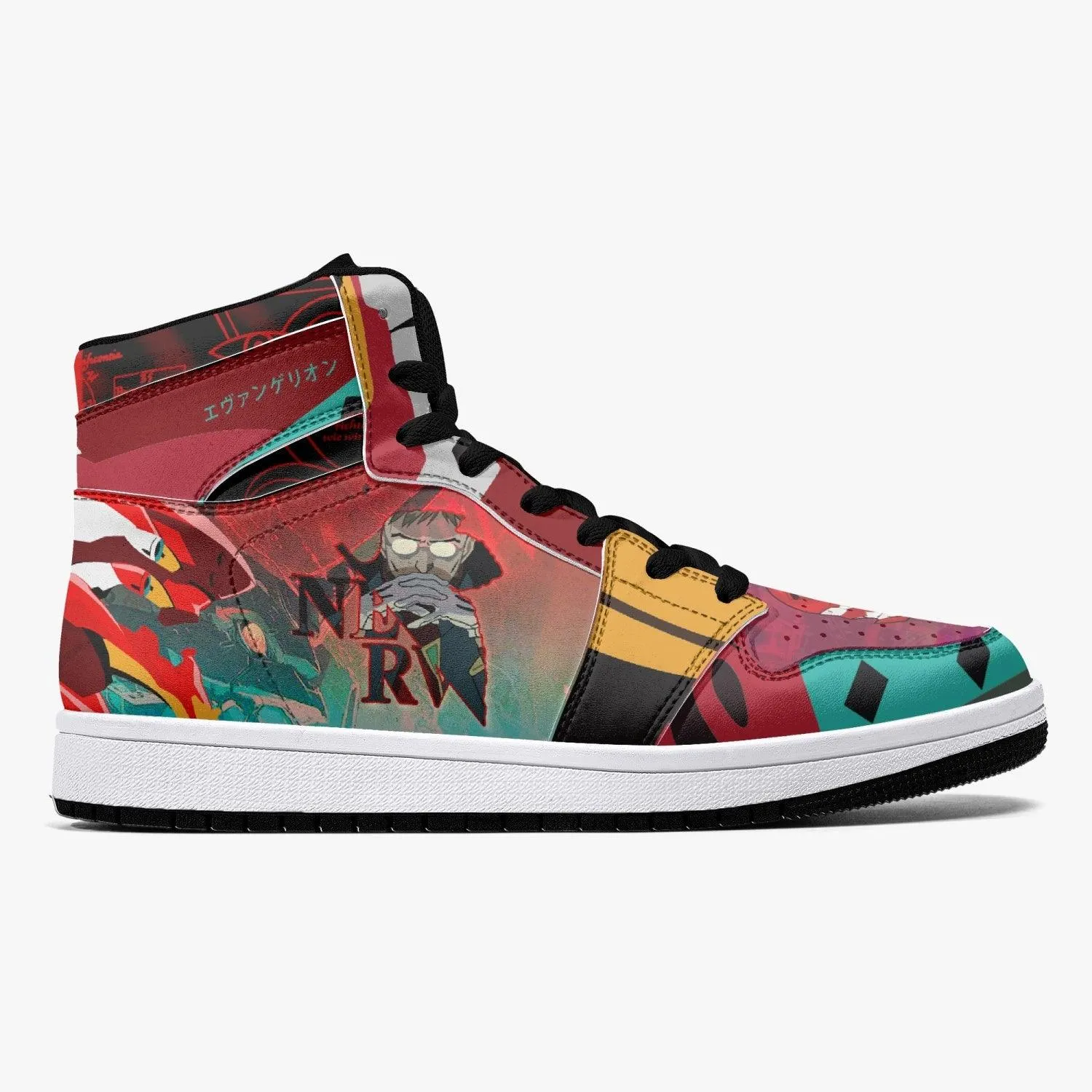 Gendo Ikari Eva Unit 02 Neon Genesis Evangelion Mid 1 Basketball Shoes