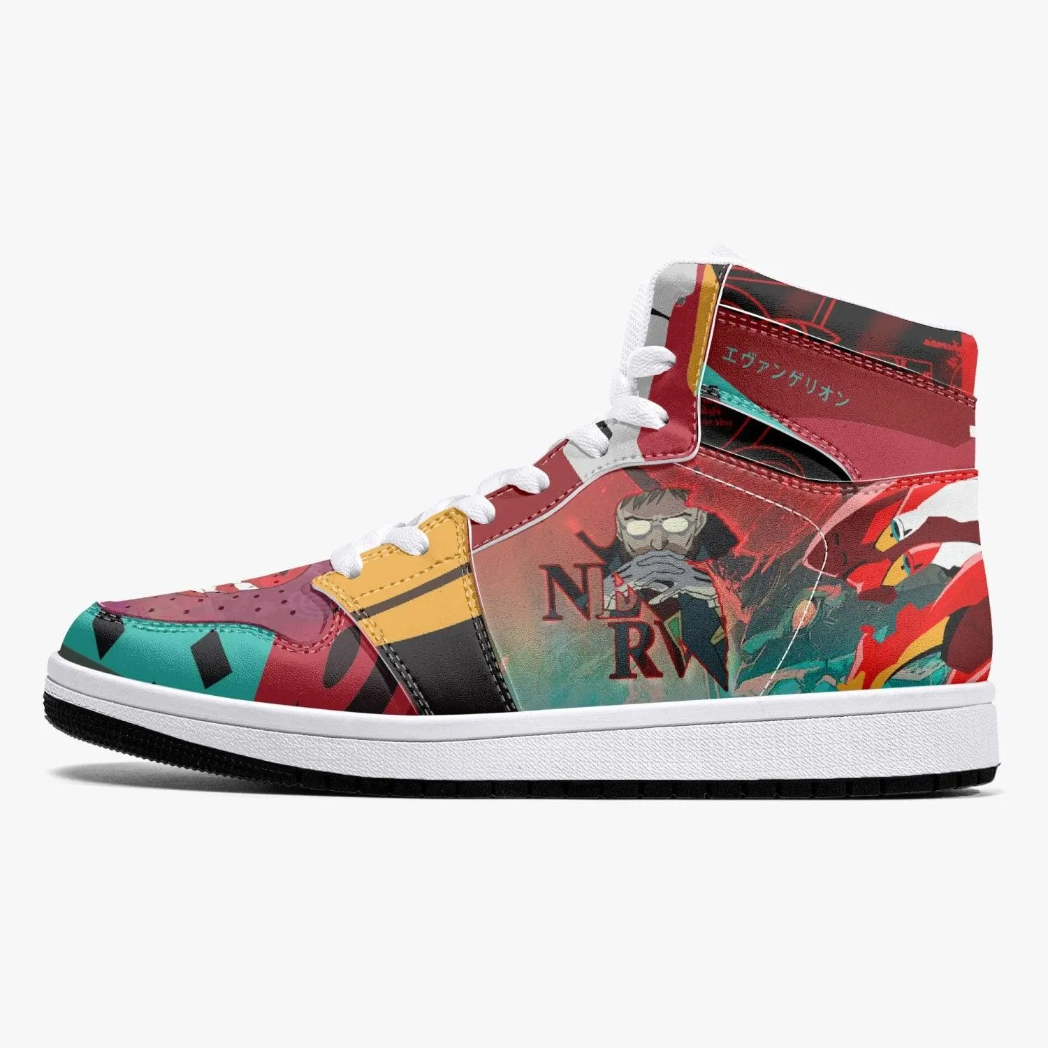 Gendo Ikari Eva Unit 02 Neon Genesis Evangelion Mid 1 Basketball Shoes