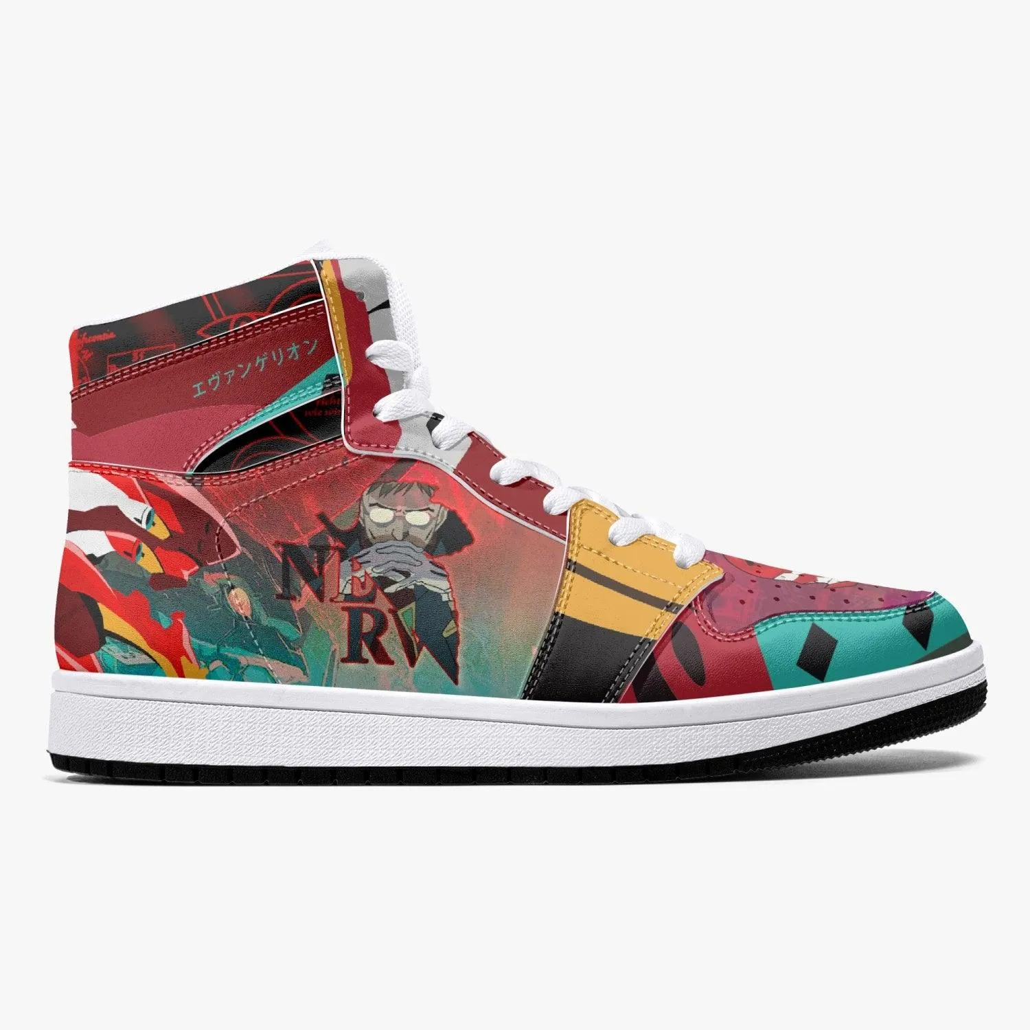Gendo Ikari Eva Unit 02 Neon Genesis Evangelion Mid 1 Basketball Shoes