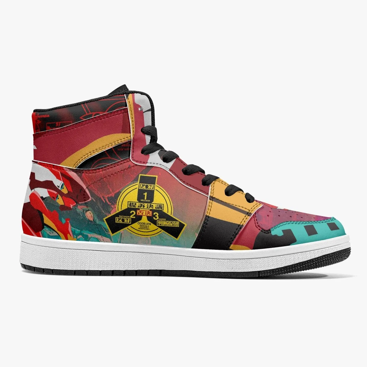 Gendo Ikari Eva Unit 02 Neon Genesis Evangelion Mid 1 Basketball Shoes
