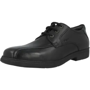 Geox Federico Black Leather School Shoes
