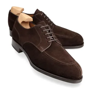 Handmade Chocolate Brown Suede Derby Shoes for Men