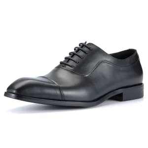 Handmade Leather Cap-Toe Derby Shoes for Men