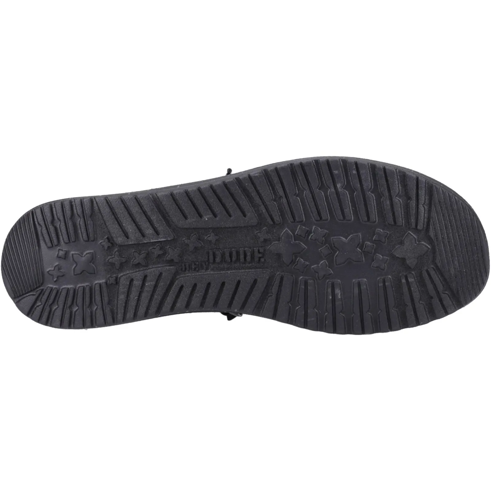 HEYDUDE Wally Canvas 100% Cotton Men's Black Boat Shoes