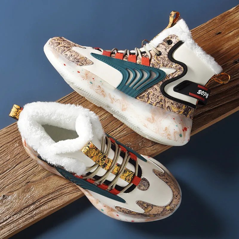 High Top Plush Cotton Basketball Shoes