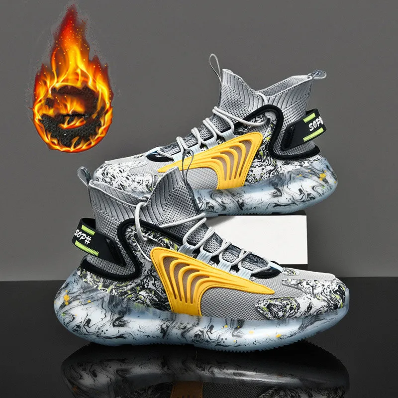High Top Plush Cotton Basketball Shoes