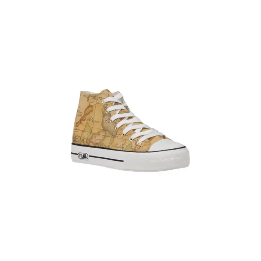 High Top Sneaker With Map Print