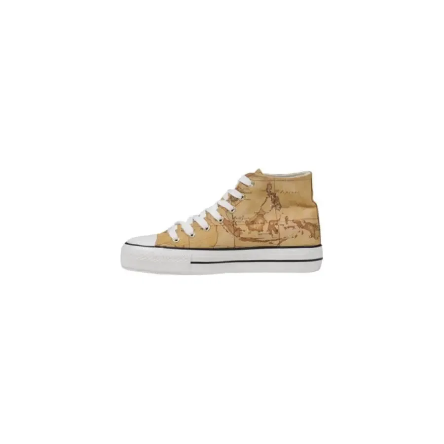 High Top Sneaker With Map Print